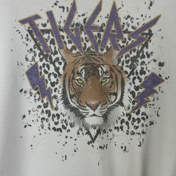 Vintage Y2K 90s LSU Tigers Adult Graphic Sweatshirt Purple Gold XL - Picture 4 of 9